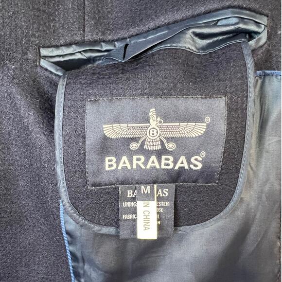 BARABAS Wool Blend Sport Coat Modern Fit in Navy Blue Men's Size Medium - Picture 8 of 10